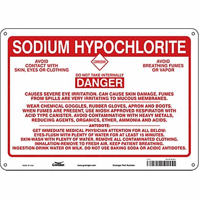 Safety Sign 10 in x 14 in Polyethylene