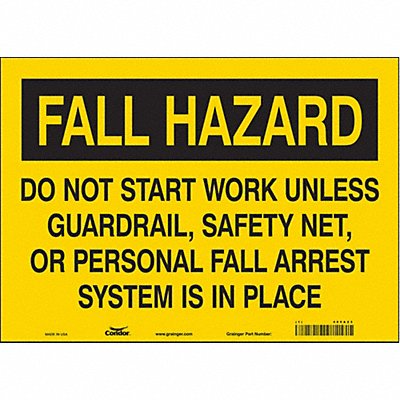 Safety Sign 10 inx14 in Vinyl