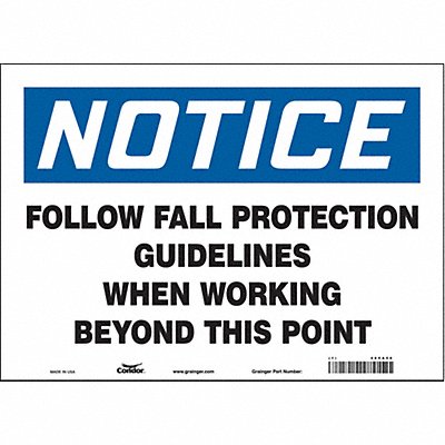 Safety Sign 10 in x 14 in Vinyl