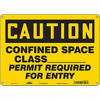 Safety Sign 10 in x 14 in Polyethylene