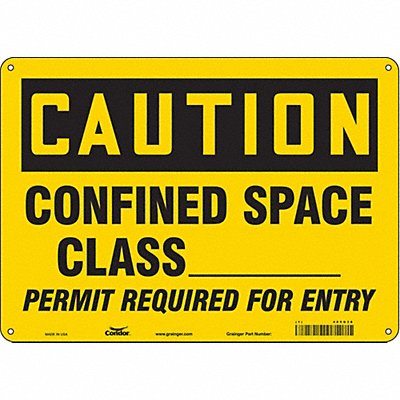 Safety Sign 10 in x 14 in Polyethylene