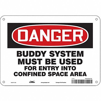 Safety Sign 7 inx10 in Polyethylene