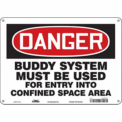 Safety Sign 10 inx14 in Polyethylene