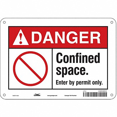 J8721 Safety Sign 7 in x 10 in Aluminum