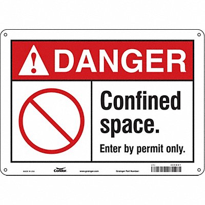 J8721 Safety Sign 10 inx14 in Polyethylene