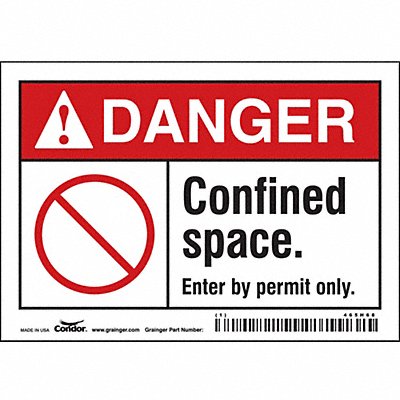 J8721 Safety Sign 3 1/2 inx5 in Vinyl