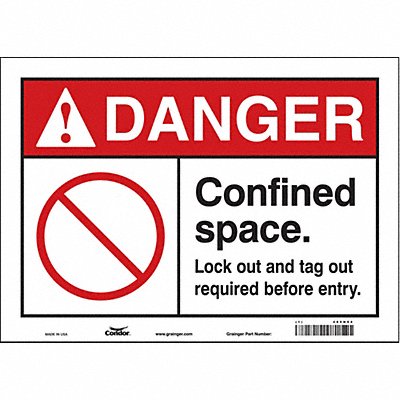 J8724 Safety Sign 10 in x 14 in Vinyl