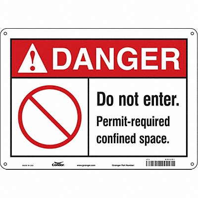 Safety Sign 10 inx14 in Polyethylene