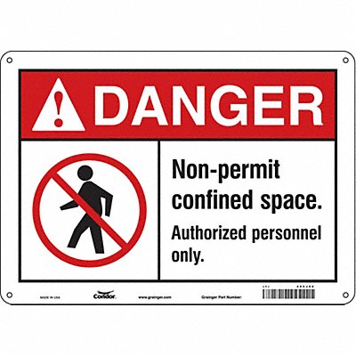 Safety Sign 10 in x 14 in Aluminum