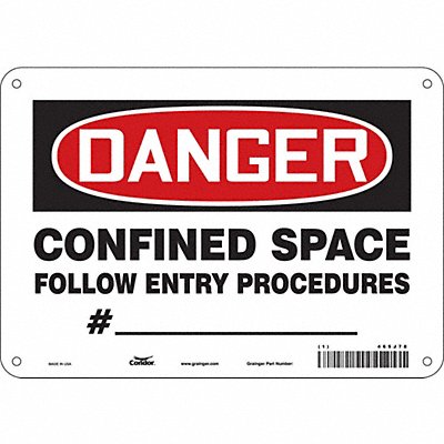 Safety Sign 7 in x 10 in Polyethylene