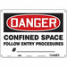 Safety Sign 10 in x 14 in Polyethylene