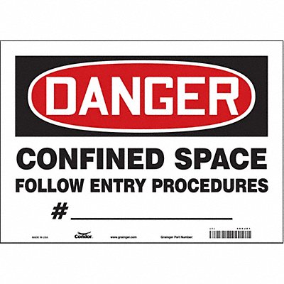 Safety Sign 10 inx14 in Vinyl