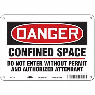 Safety Sign 7 inx10 in Polyethylene