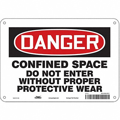 Safety Sign 7 in x 10 in Polyethylene
