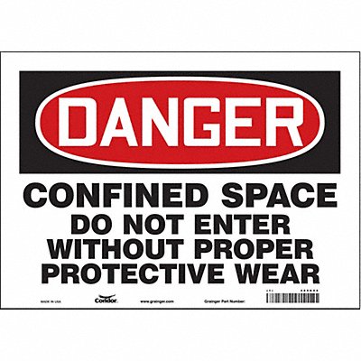 Safety Sign 10 in x 14 in Vinyl