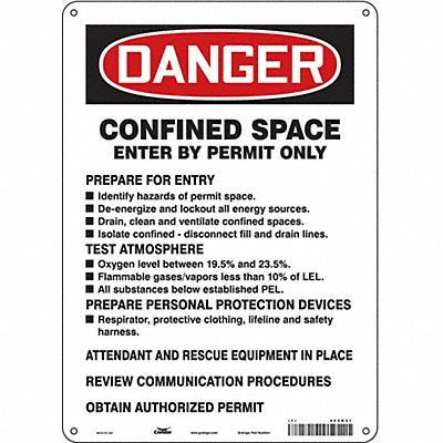 Safety Sign 14 inx10 in Aluminum