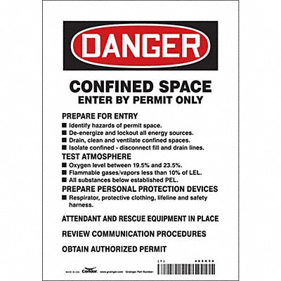 Safety Sign 10 inx7 in Vinyl