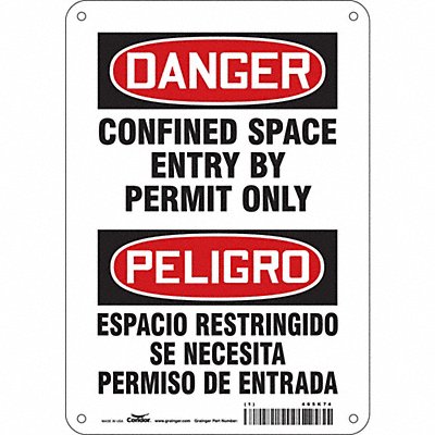 Safety Sign 10 in x 7 in Polyethylene