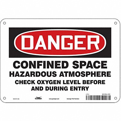 J6918 Safety Sign 7 inx10 in Polyethylene