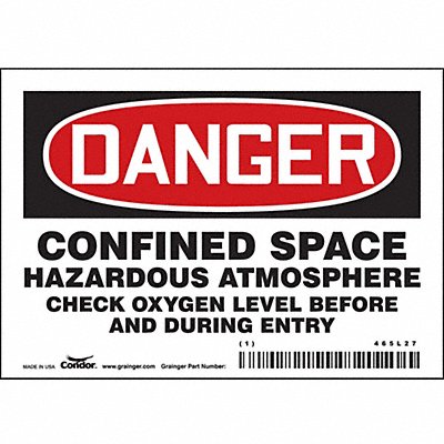 J6918 Safety Sign 3 1/2 inx5 in Vinyl