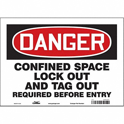 Safety Sign 10 inx14 in Vinyl