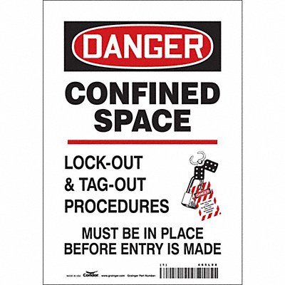 J8749 Safety Sign 10 in x 7 in Vinyl