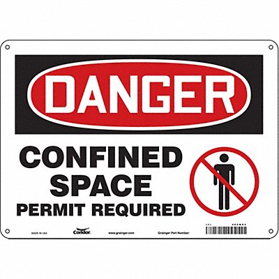 Safety Sign 10 in x 14 in Polyethylene