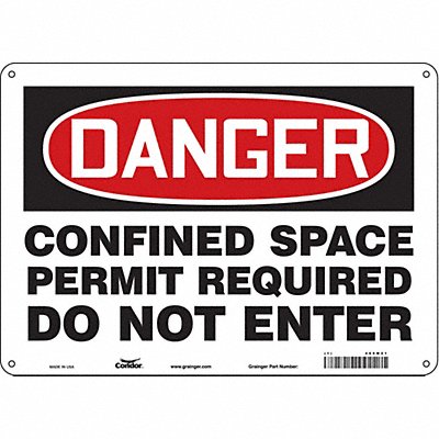 Safety Sign 10 inx14 in Polyethylene