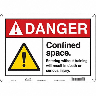 Safety Sign 10 in x 14 in Aluminum