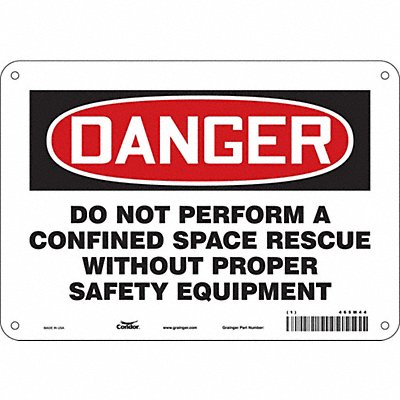 Safety Sign 7 in x 10 in Polyethylene