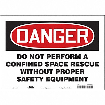 Safety Sign 10 in x 14 in Vinyl