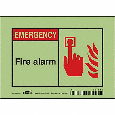 Safety Sign 5 in x 7 in Glow Vinyl