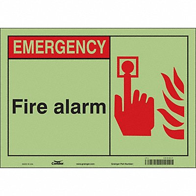Safety Sign 10 in x 14 in Glow Vinyl