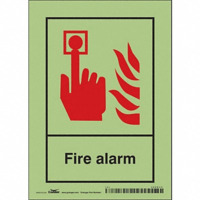 Safety Sign 7 in x 5 in Glow Vinyl