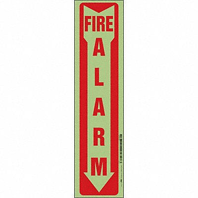 Safety Sign 14 in x 3 1/2 in Glow Vinyl