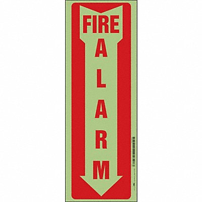 Safety Sign 14 in x 5 in Glow Vinyl