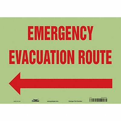 J9664 Safety Sign 10 in x 14 in Glow Vinyl