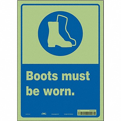 Safety Sign 14 inx10 in Glow Vinyl