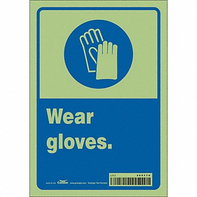 Safety Sign 10 in x 7 in Glow Vinyl