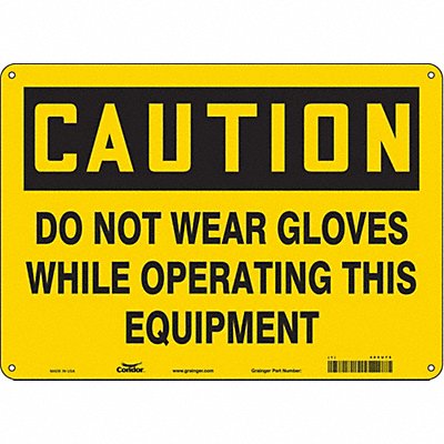 Safety Sign 10 in x 14 in Polyethylene