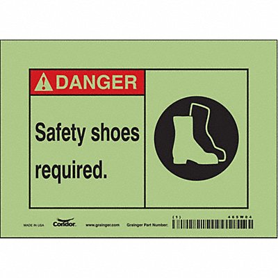 Safety Sign 5 in x 7 in Glow Vinyl