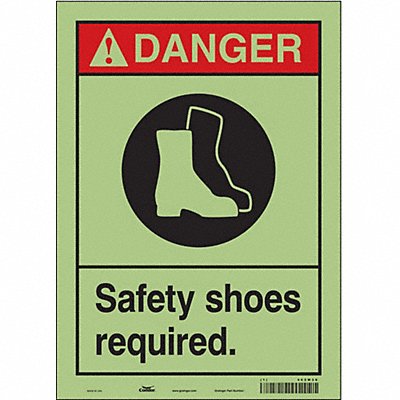Safety Sign 14 in x 10 in Glow Vinyl