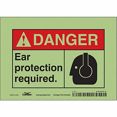 Safety Sign 5 in x 7 in Glow Vinyl