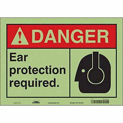 Safety Sign 10 in x 14 in Glow Vinyl