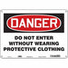 Safety Sign 10 in x 14 in Polyethylene