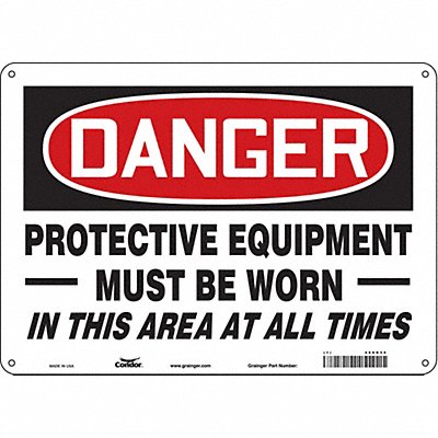 Safety Sign 10 inx14 in Polyethylene