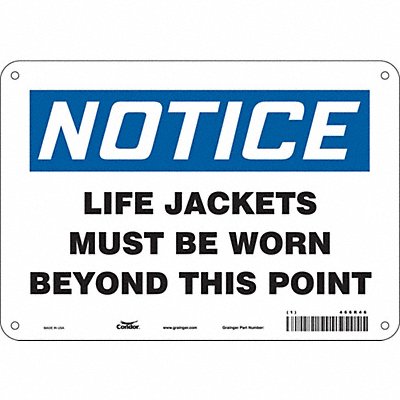 Safety Sign 7 in x 10 in Aluminum