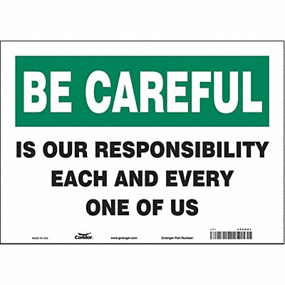 Safety Sign 10 inx14 in Vinyl