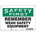 Safety Sign 7 in x 10 in Aluminum