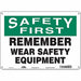Safety Sign 10 inx14 in Aluminum